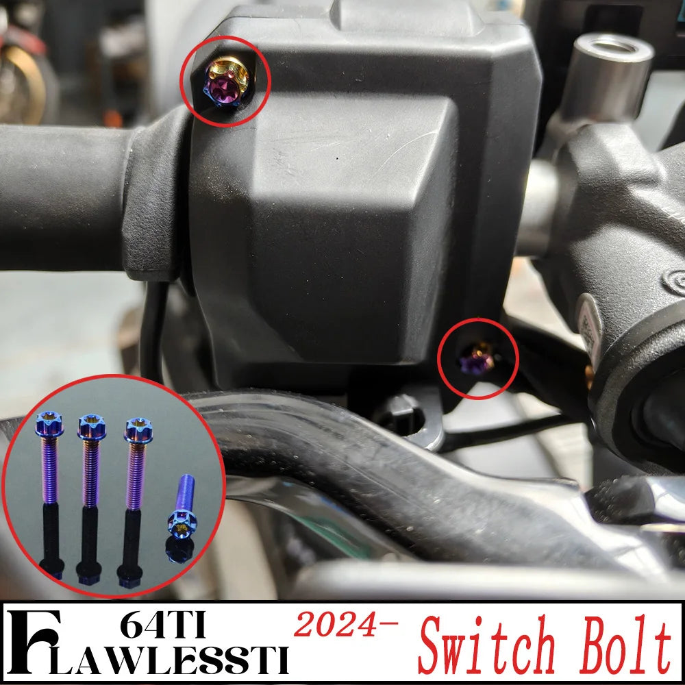 FLAWLESSTI Gr5 Titanium Bolt Windshield Mirror Bar End Front Cover Fender Caliper Brake Disc Switch Bolt For Honda Forza 750