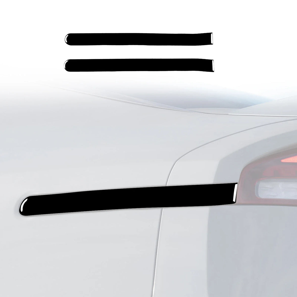 2Pcs Glossy Black Car Rear Tail Lamp Side Brake Light Cover 