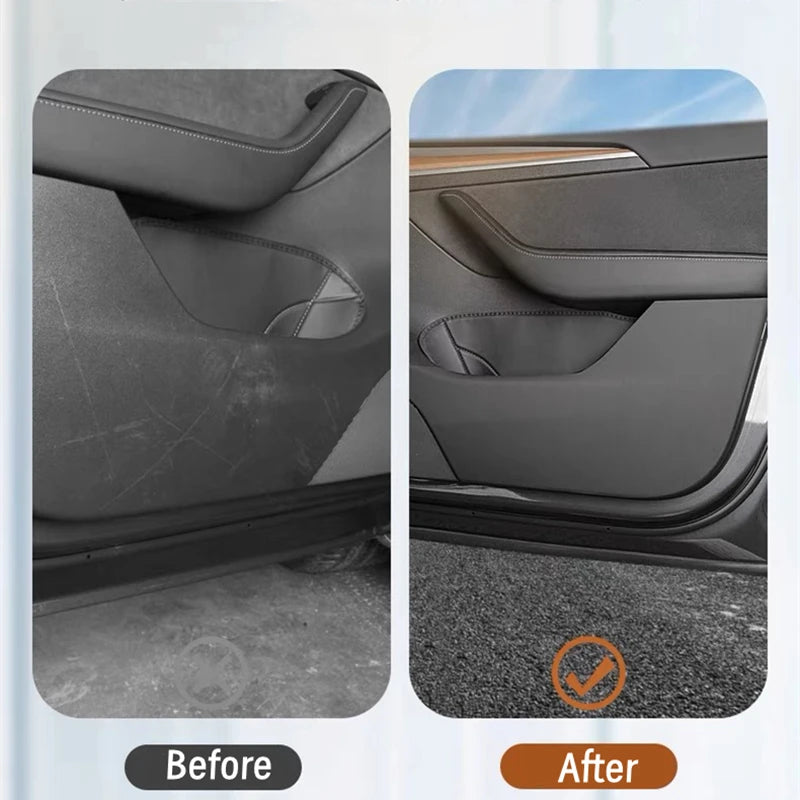 Car Door Anti-Kick Pad For Tesla Model Y/ 3 Highland Leather