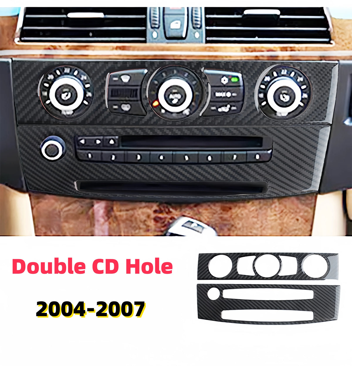 For BMW E60 2004-2010 Carbon Fiber Interior Car Central Cons