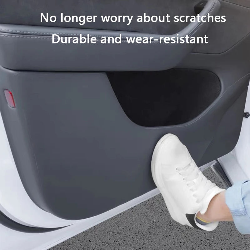 For Tesla Model YL 6-Seater Car Door Anti-Kick Pad Leather S