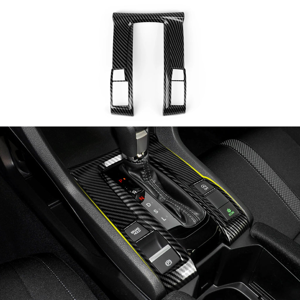 For Honda Civic 10th Gen (2016 -2021) Interior Accessories Car Center Console Gear Shift Panel Carbon Fiber ABS Trim Sticker