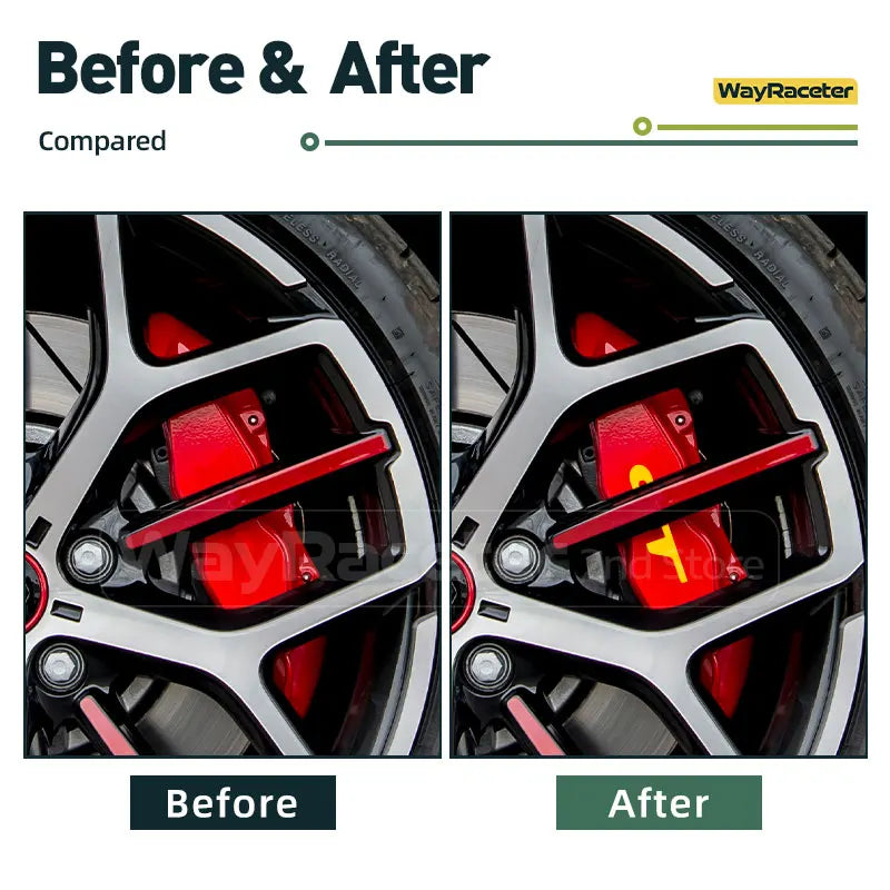 6 Pcs Car Brake Caliper Sticker Hi Temp Waterproof Reflectiv