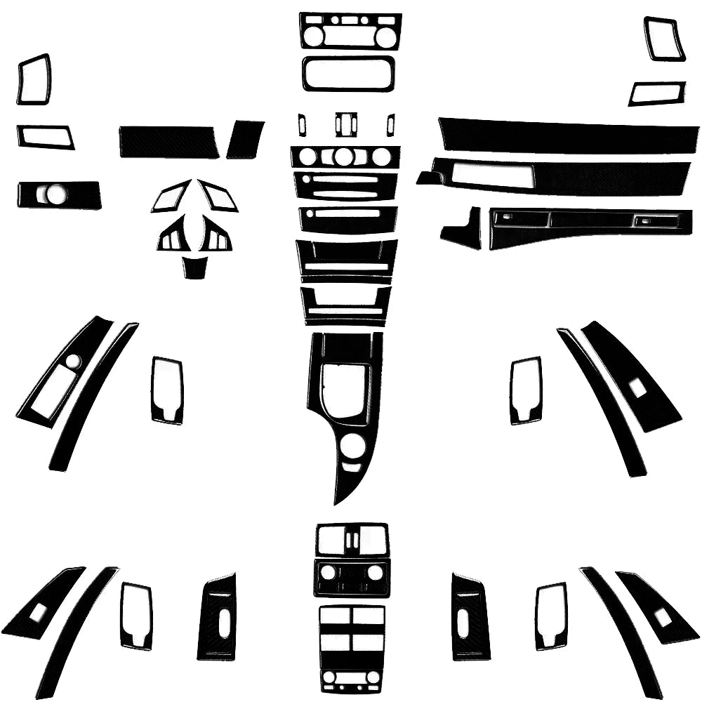 For BMW 5 Series E60 2004-2007 Piano Black Gear Shift Steering Wheel Air Outlet Panel Set Trim Car Interior Accessories Sticker