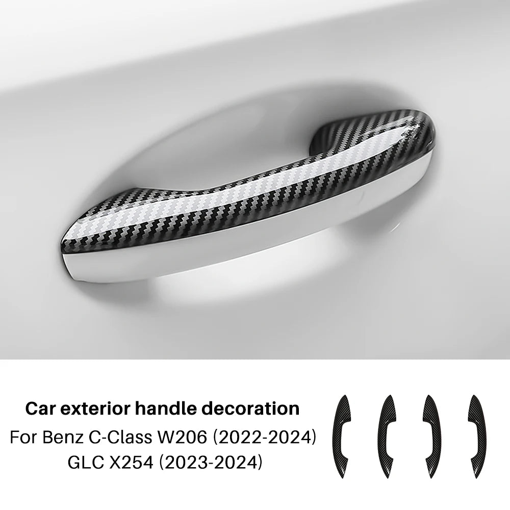 ABS Carbon Fiber for Mercedes Benz GLC X254 C Class W206 S206 2022 2023 2024 Door Handle Trim Cover Car Exterior Accessories
