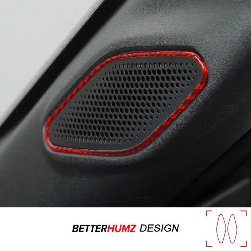 Carbon Fiber Auto A-Pillar Speaker Panel Cover Trim Sticker 