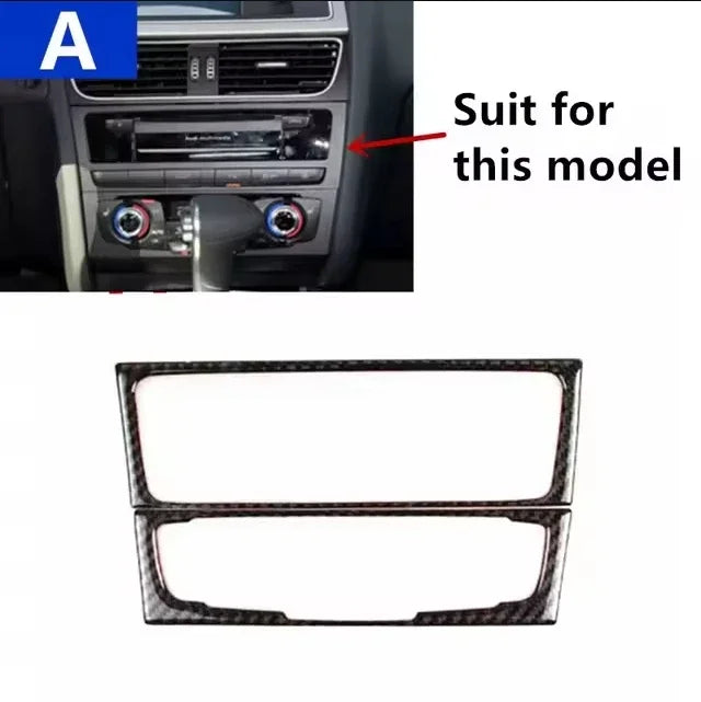 For Audi A4 B8 A5 S5 Carbon Fiber Center Console Dashboard Gear Shift Air Outlet Vent Trim Set Car Interior Accessories Sticker