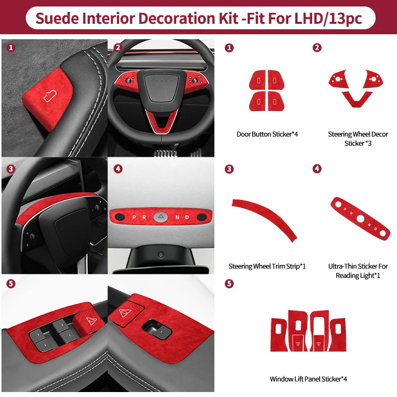 Carbon Fiber For Tesla Model 3 (2024-)/ Model Y (2025-) Car Door Switch Button Anti Scratch Trim Sticker Interior Accessories