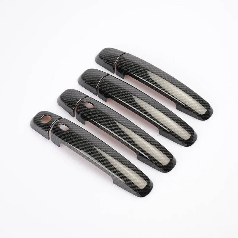 Glossy Black Carbon Fiber Car Door Handle Cover Trim Sticker Styling Accessories For Suzuki Swift 2005-2017