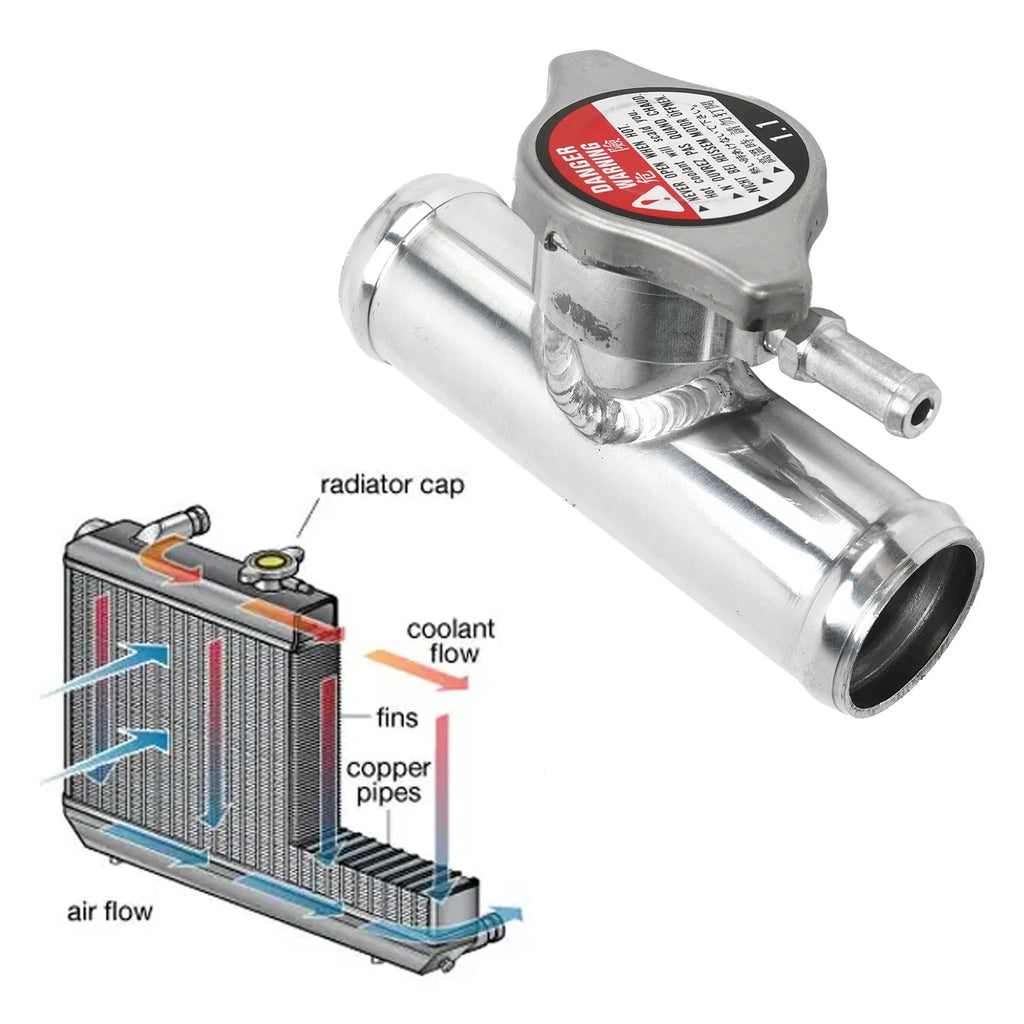 T-6061 Aluminum Polished Surface Inline Radiator Neck Fillin