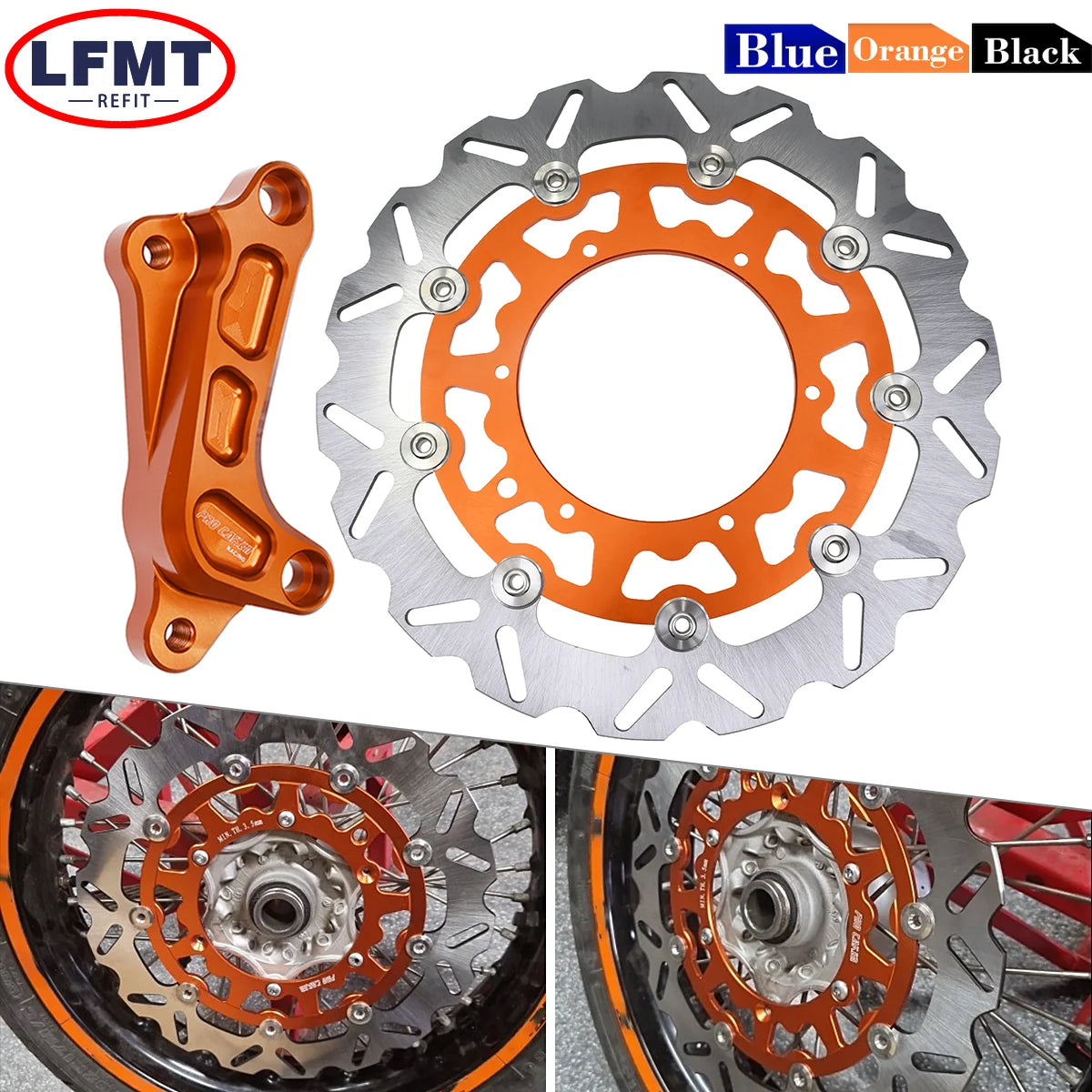 320MM Front Brake Discs Rotors Brake Caliper Adaptor Bracket