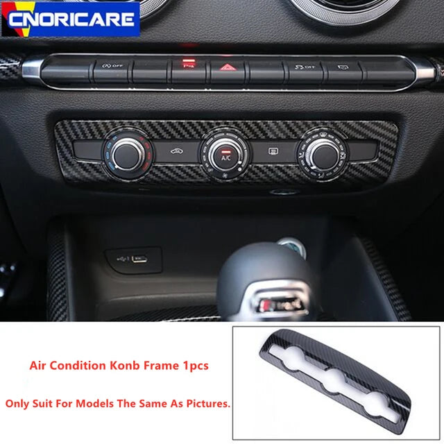 For Audi A3 8V S3 Center Console Dashboard Stickers Strips Carbon Fiber Car Door Decoration Cover Trim Auto Interior Accessories