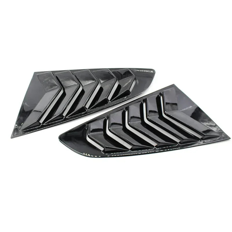 For Ford Mustang 2015-2020 Car Rear Louver Window Side Shutter Cover Trim Sticker Vent Scoop ABS Carbon Fiber Black Accessories