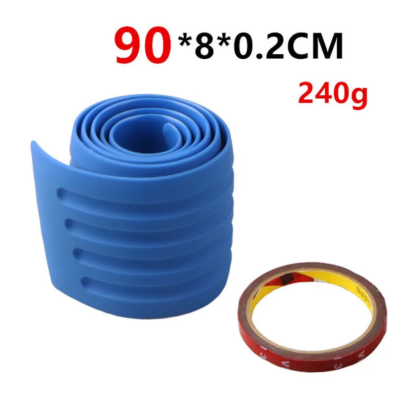 Universal Carbon Fiber Car Trunk Door Guard Strips Sill Plate Protector Rear Bumper Guard Rubber Mouldings Pad Trim Cover Strip