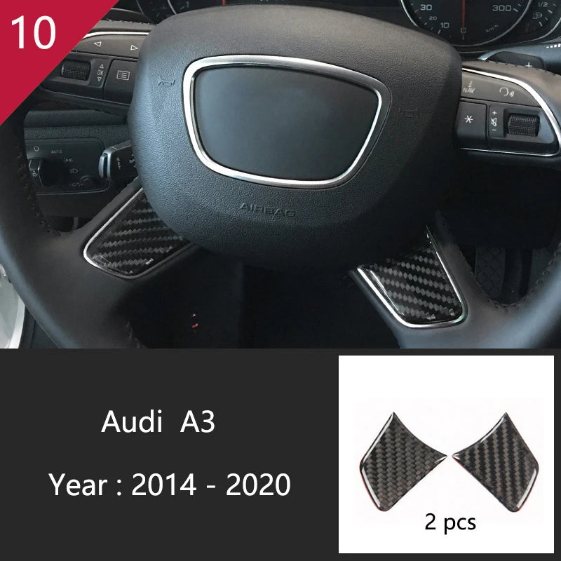 Car Styling Center Console Gear Shift Panel Decoration Cover Sticker Trim For Audi A3 8V S3 2014-2019 Carbon Fiber Accessories