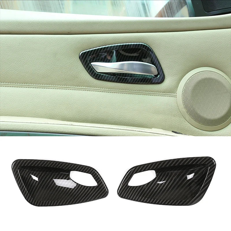 For BMW 3 Series E90 2005-2012 Car Carbon Fiber Interior Decoration Cover Stickers Dashboard Console Gear Shift Door Handle Trim