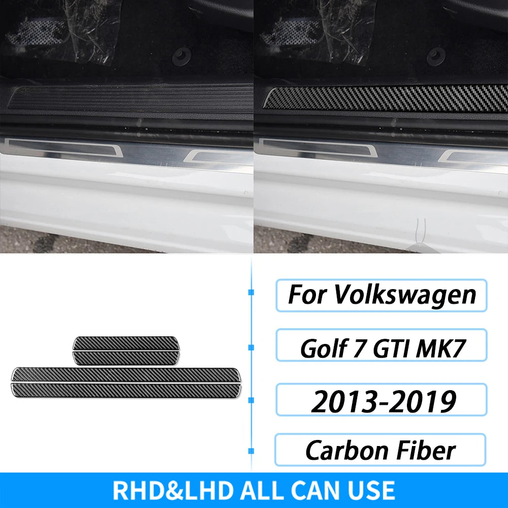 For Volkswagen Golf 7 GTI MK7 2013-2019 Carbon Fiber Gear Shift Air Outlet Window Lift Dashboard Suit Trim Car Interior Sticker