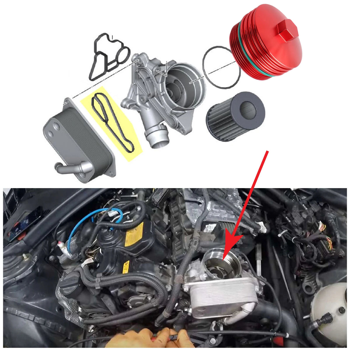 PIKBUK Aluminum BILLET OIL FILTER HOUSING FOR N20 N26 N52 N5