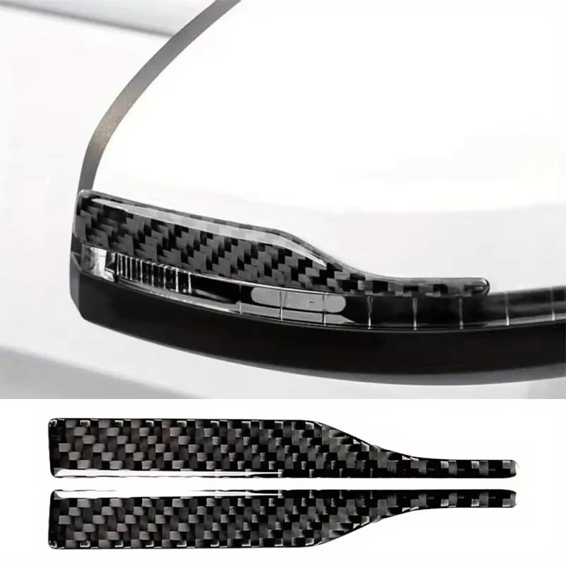 2pc Universal Auto Side Mirror Protector Sticker Carbon Fibe