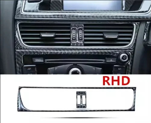 For Audi A4 B8 A5 S5 Carbon Fiber Center Console Dashboard Gear Shift Air Outlet Vent Trim Set Car Interior Accessories Sticker