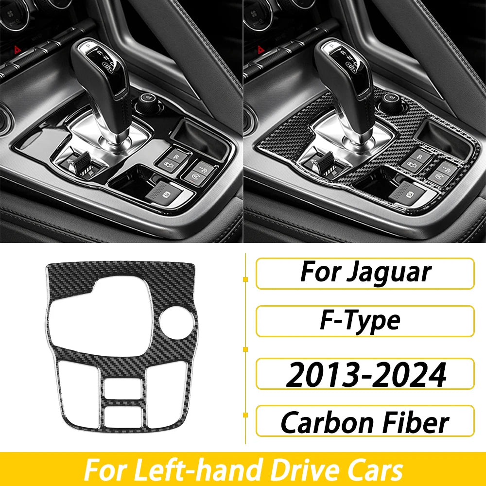 For Jaguar F-TYPE 2013-2024 Carbon Fiber Center Console Gear Shift Dashboard Air Vent Panel Trim Set Car Accessories Sticker