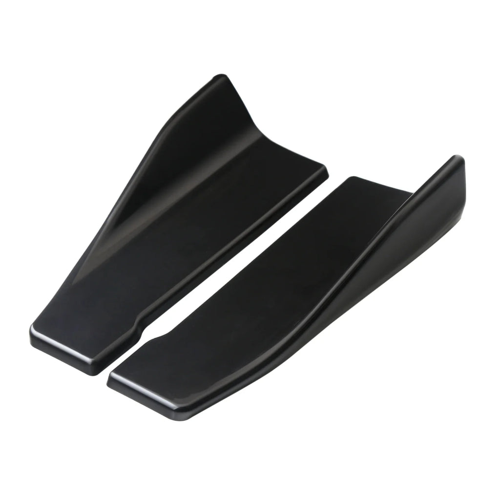 Universal Fit Car Spoiler Lip Carbon Fiber Glossy Black Rear Side Skirt Rocker Wings 35cm Protection Trims for Vehicle