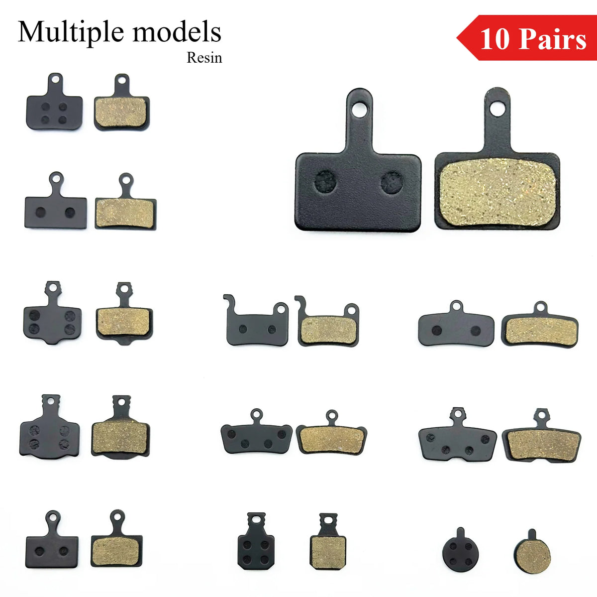 10 Pairs Multiple Models Bike Resin Disc Brake Pads MTB/Road