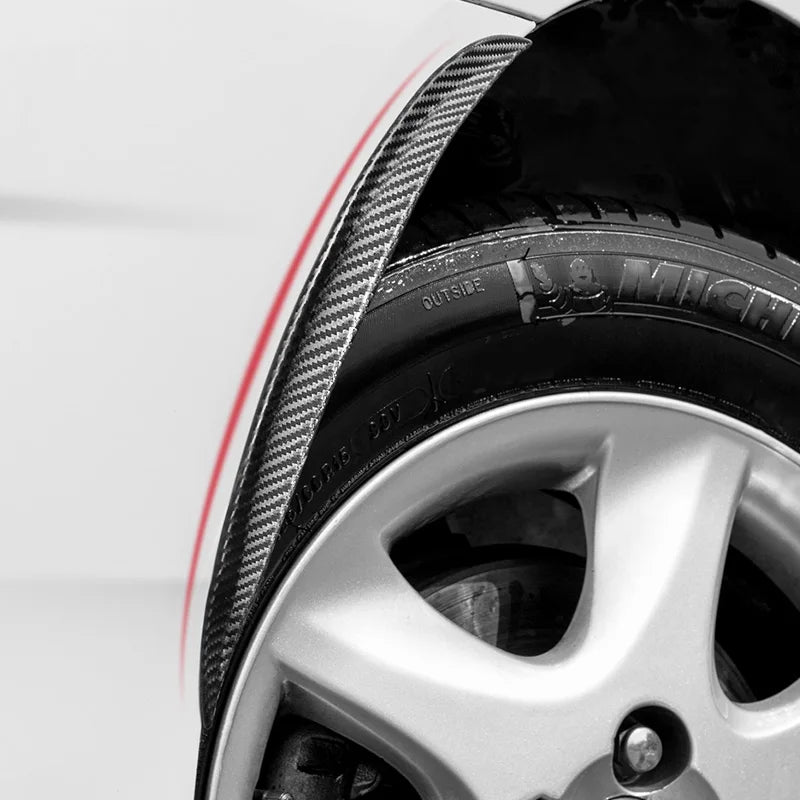 2Pcs Carbon Fiber Rubber Wheel Eyebrow Protector Universal C