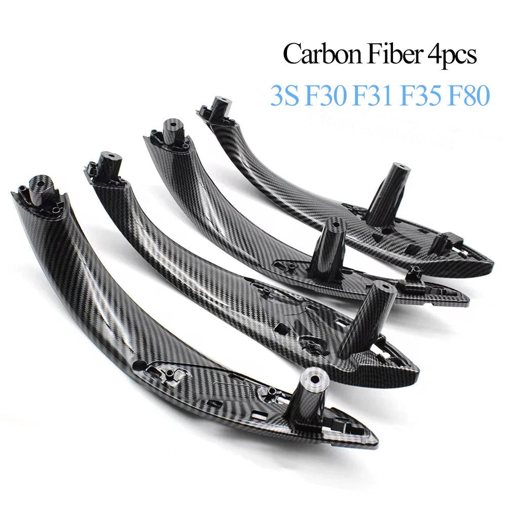 Carbon Fiber Interior Car Asseccories Door Pull Handle with Handle Outer Cover Trim For BMW 3 4 Series F30 F80 F31 F32 F33 F34