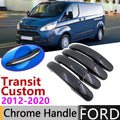 Black Carbon Fiber Door Handle Cover for Ford Transit Custom