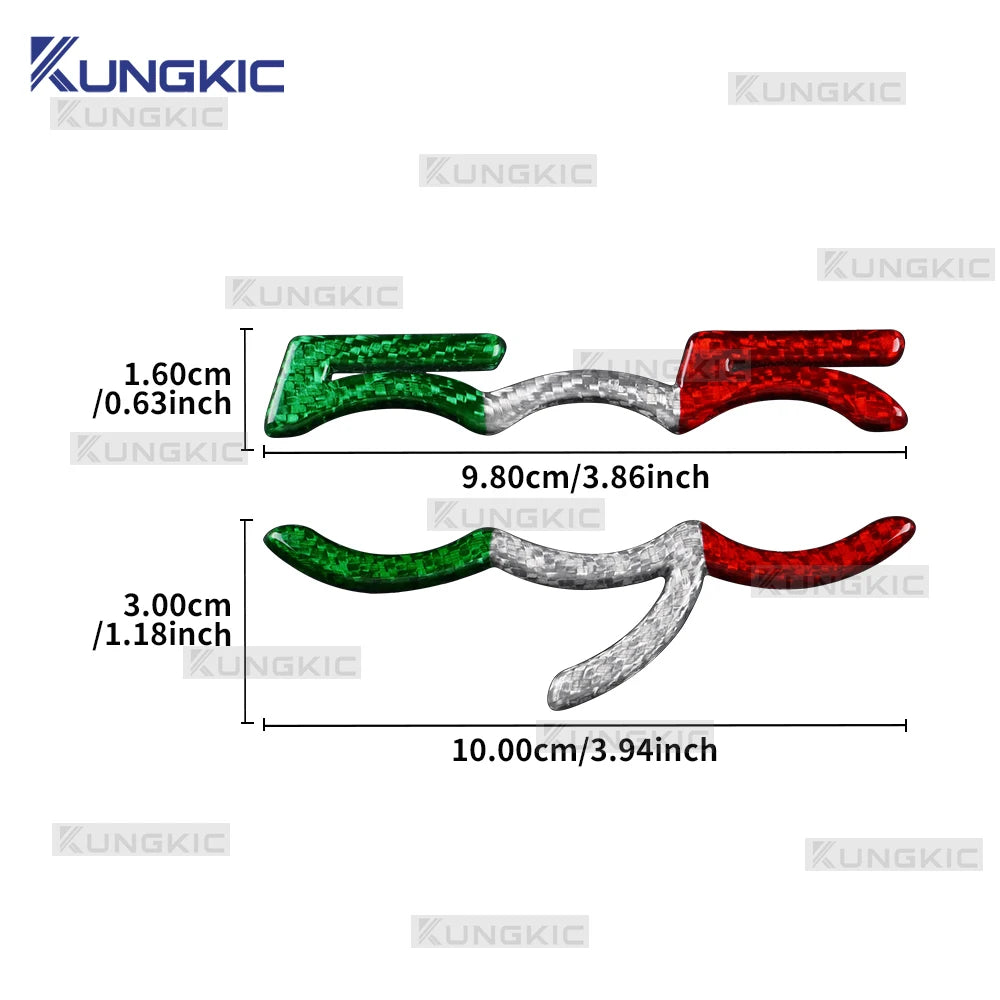 For Abarth 595 Fiat 500 2007-2024 Real Hard Dry Tricolor Car