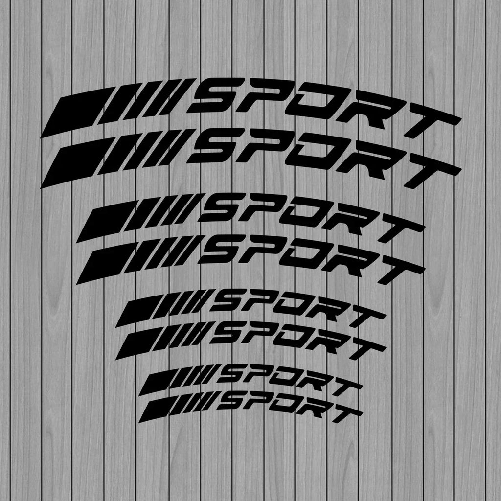 Sport Curve Brake Caliper Stickers Waterproof Reflective High Temperature Resistant Vinyl Decals Universal Car Wheel Hub Exterio