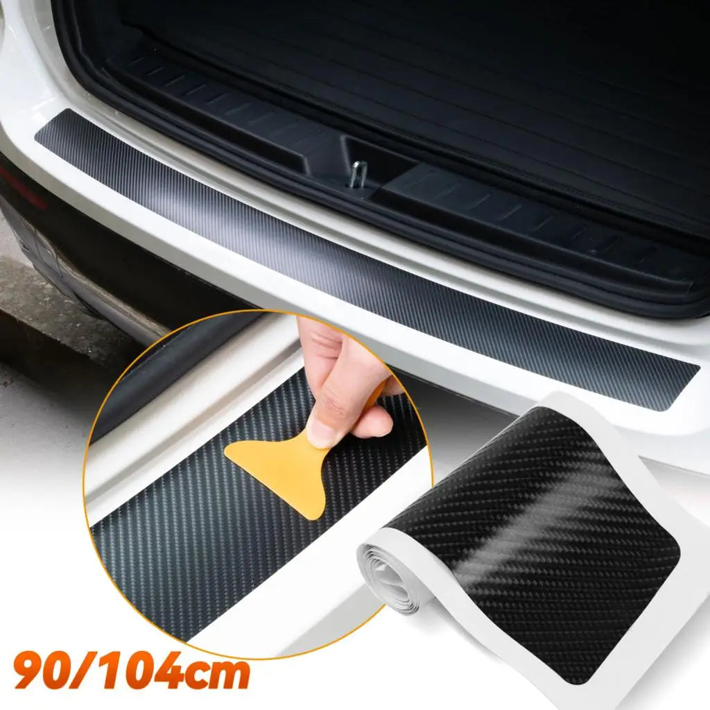 4D Carbon Fiber Car Rear Boot Bumper Trunk Anti-Scratch Prot