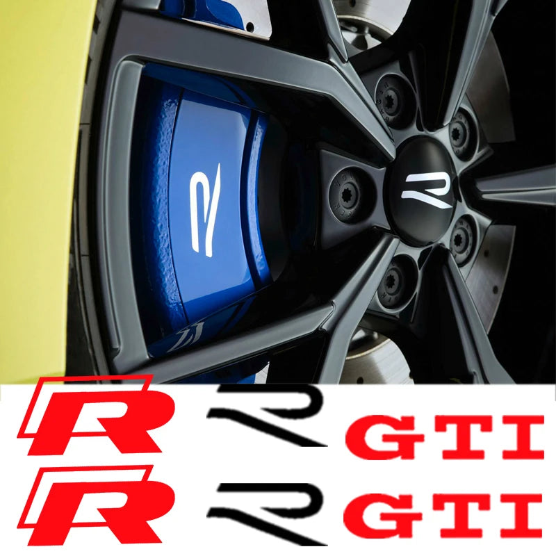 4pcs Car Caliper Sticker Tire Brake Cover Waterproof Film Bo