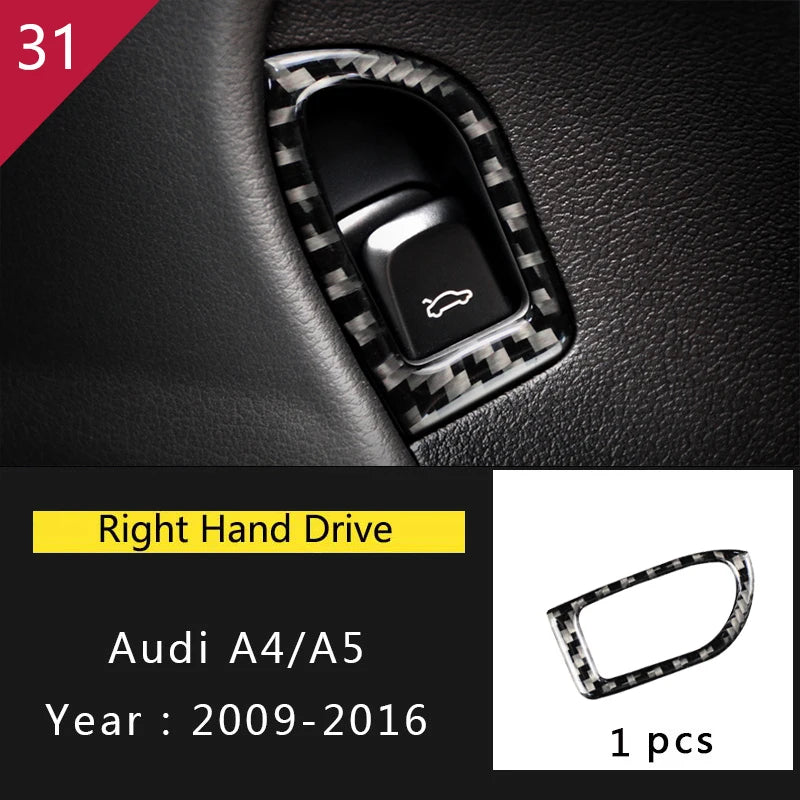For Audi A4 S4 RS4 B8 8K A5 S5 RS5 8T 8F Car Carbon Fiber Window Door Panel Strips Cover Protective Trim Sticker Accessories