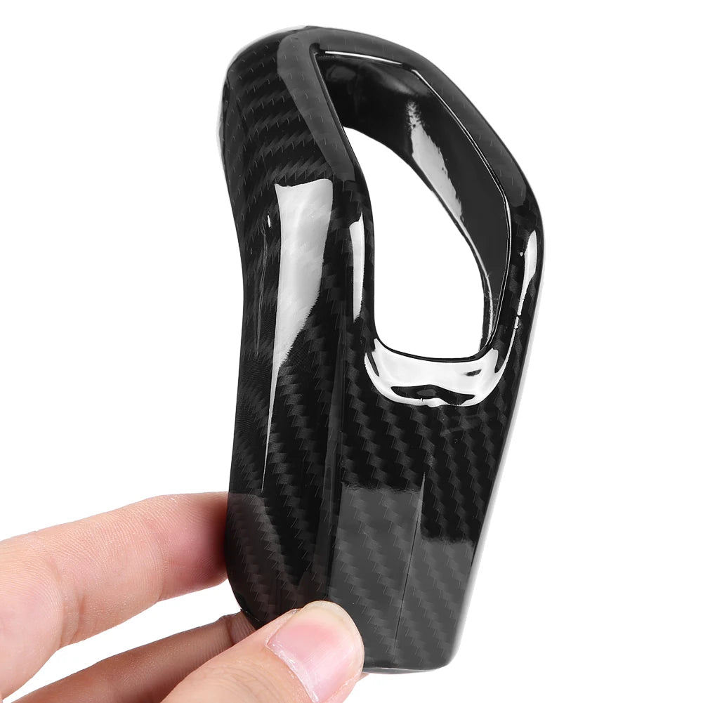 Carbon Fiber Style Car Gear Shift Knob Cover Trim Frame ABS 