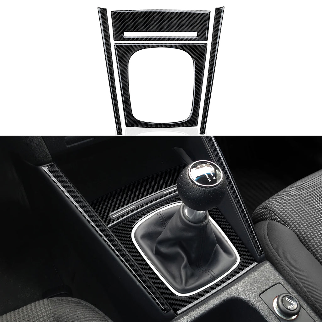 Car Center Console Gear Shift Panel Window Lift Carbon Fiber