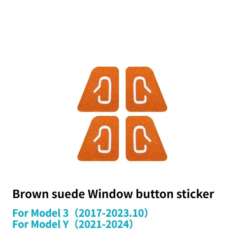 Car Interior Suede Door Switch Button Trim Stickers Patch Trim Cover For Tesla Model 3 Y Highland Juniper 2025 Car Accessories