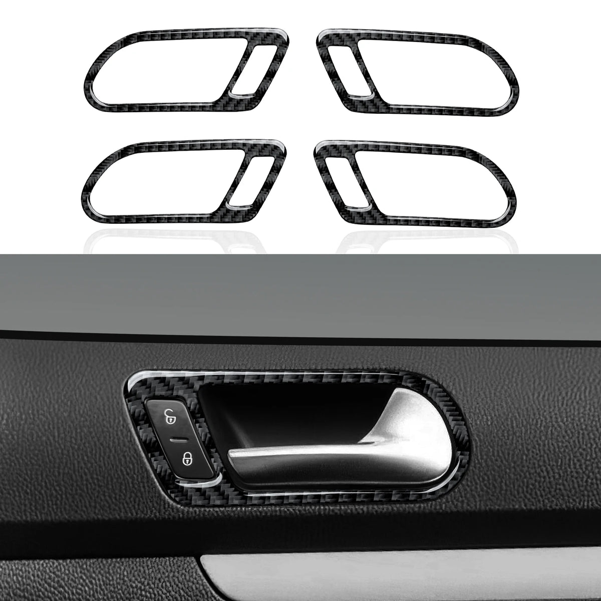 Car Center Console Gear Shift Panel For Volkswagen Golf VI MK6 GTI R Plus (2010-2014) Carbon Fiber Interior Sticker Trim Set Kit
