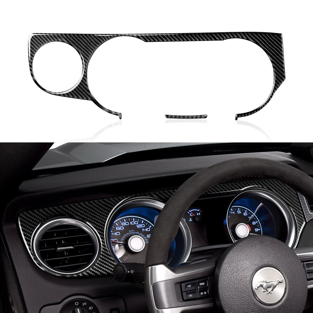 For Ford Mustang GT Shelby (2010-2014) Carbon Fiber Interior Sticker Car Center Console Gear Shift Panel Steering Wheel Trim