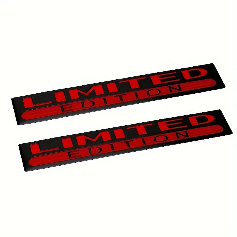 2PCS Limited Edition Emblem 3D Metal Badges Decal Sticker Auto Racing Sport Emblem for Rear Trunk Side Fender Car Motorcycle Sti