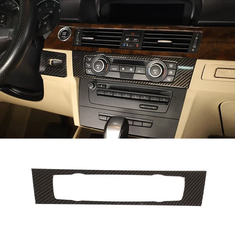 For BMW 3 Series E90 2005-2012 Car Carbon Fiber Interior Decoration Cover Stickers Dashboard Console Gear Shift Door Handle Trim