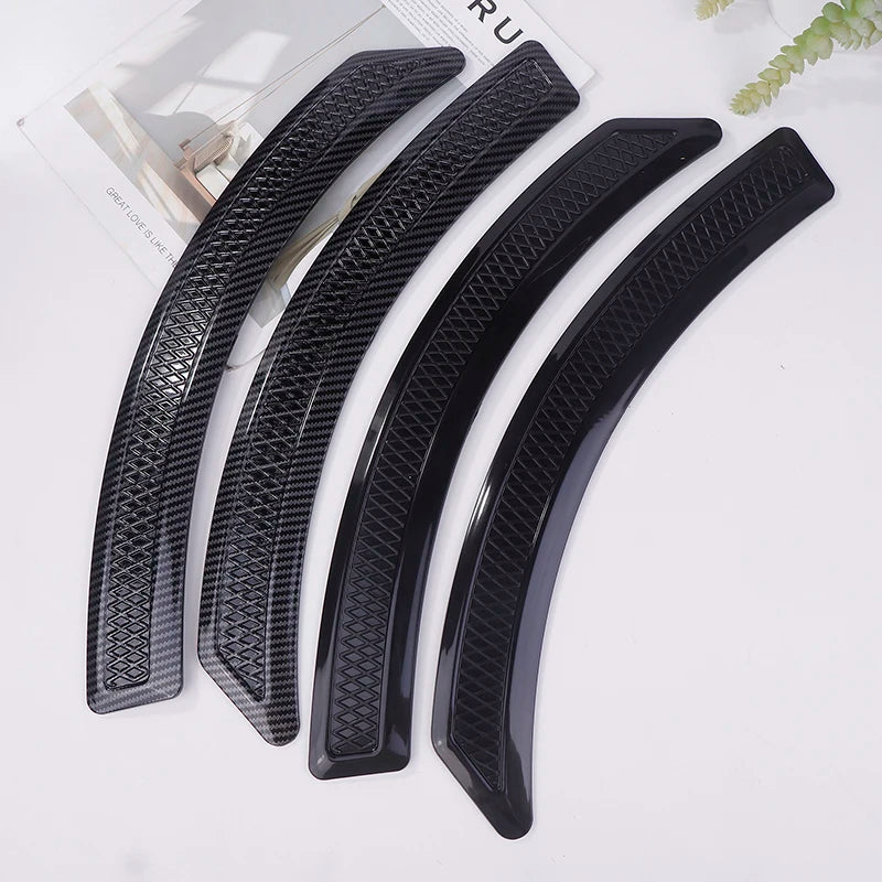 2pcs Widened Carbon Fiber Rubber Car Wheel Eyebrow Universal