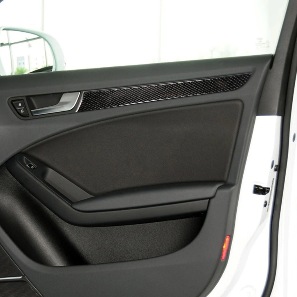 Carbon Fiber Window Door Panel Trim Cover For Audi A4 B8 A5 