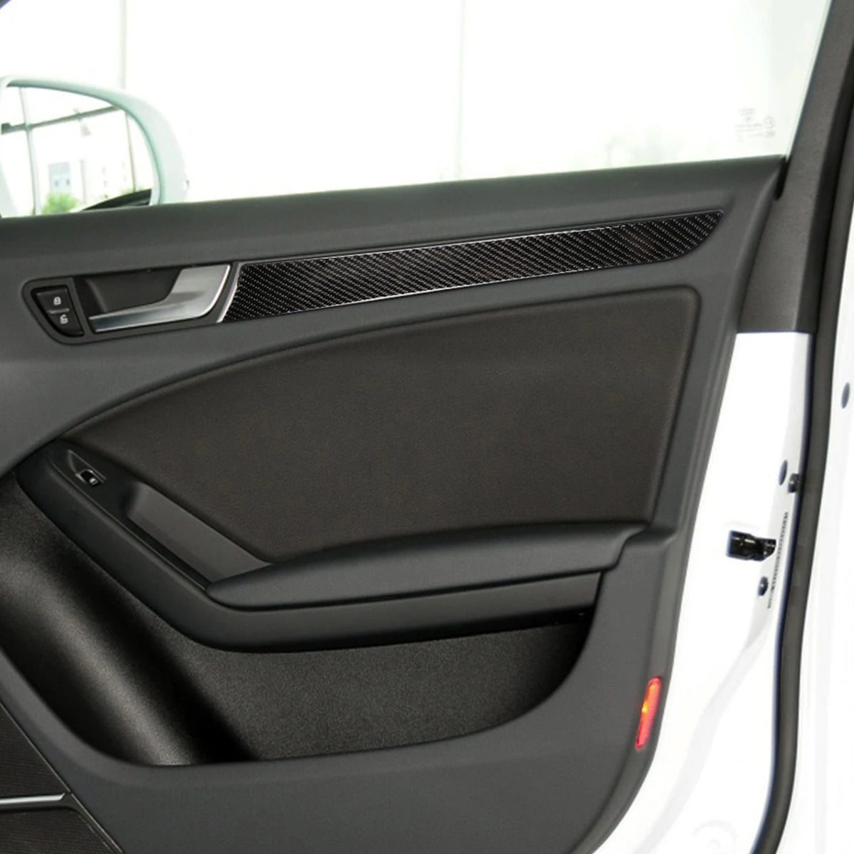 Carbon Fiber Window Door Panel Trim Cover For Audi A4 B8 A5 