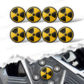 4Pcs 56mm Nuclear Radiation Warning Logo Car Tyre Wheel Cent