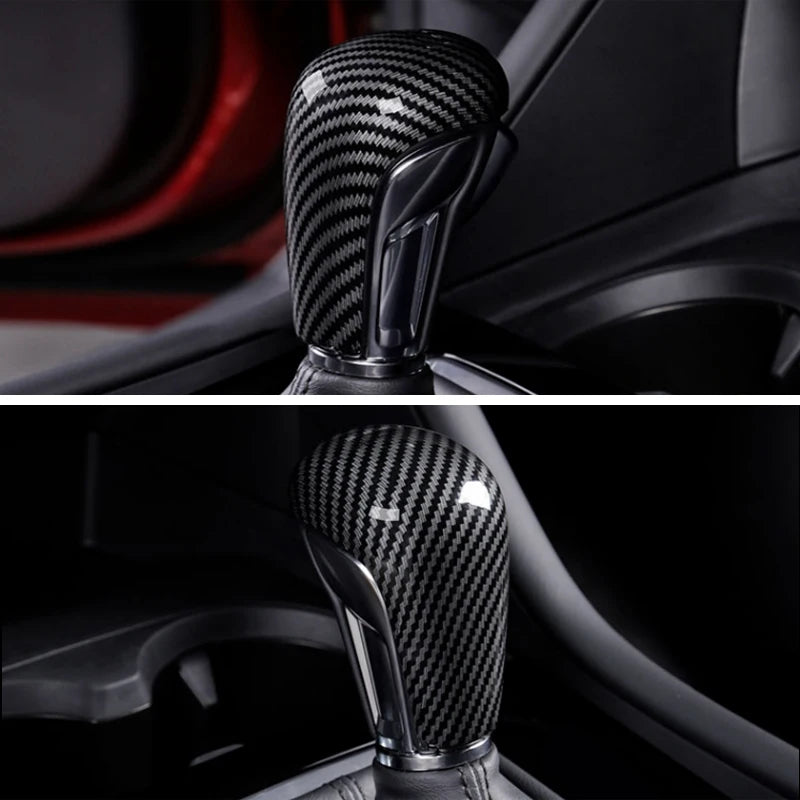 Carbon Car Gear Head Shift Knob Handle Cover Trim Sticker Ac