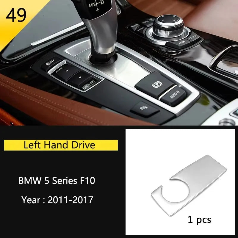 For BMW 5 Series F10 F11 F18 Accessories Stainless Steel Modified Interior Car Central Air Outlet Set Trim Sticker Frame Styling