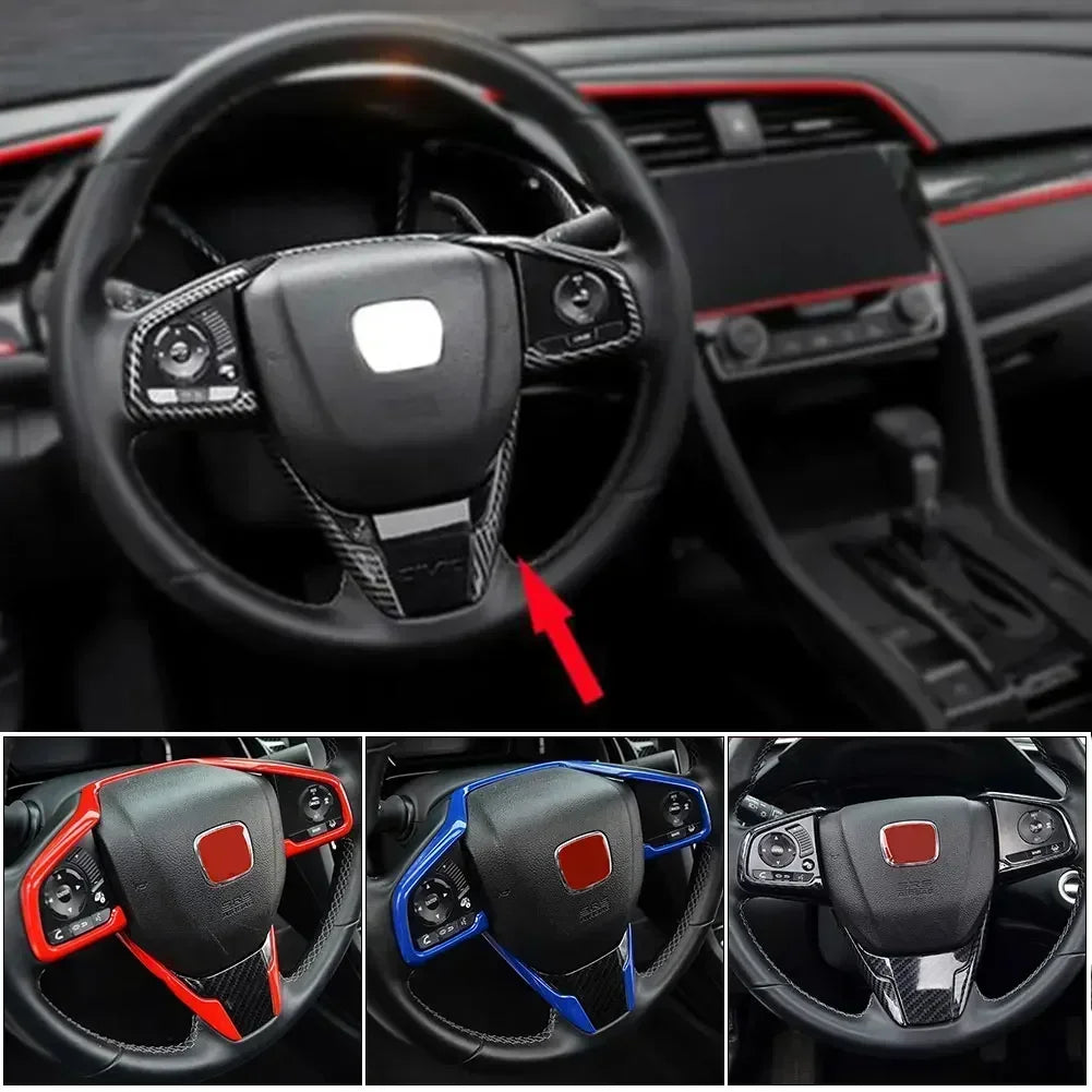 For Honda Civic 10th 2016 2017 2018 Carbon Fiber Style Car S