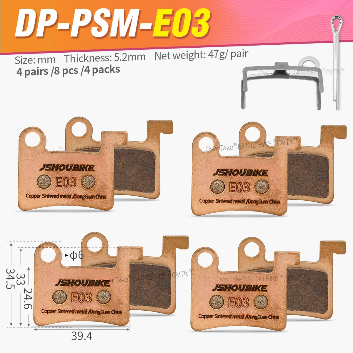 1/2/4/6/8/10 Pairs Sintered Metal Hydraulic Brake Pads for DYISLAND LD-200PLUS LD4X-600 LDX-300 E-BIKE XOD D610 Bike Parts